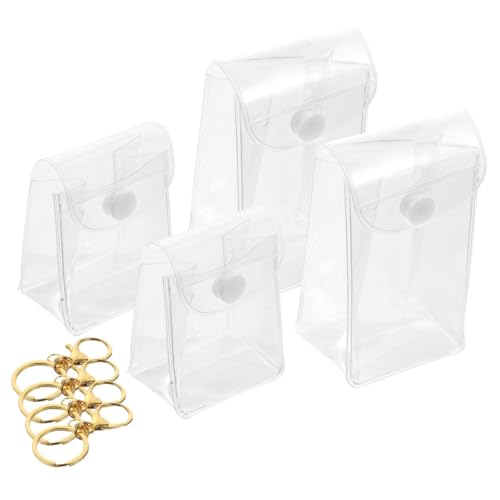 VICASKY 4 Stück Teiliges PVC Transparente Mini aufbewahrungstaschen mit Schlüsselanhänger Vielseitige Organizer für Lippenbalsam Kleine Figuren und Münzen Platzsparende VICASKY 4 Stück Teiliges PVC Transparente Mini aufbewahrungstaschen mit Schlüsselanhänger Vielseitige Organizer für Lippenbalsam Kleine Figuren und Münzen Platzsparende von VICASKY