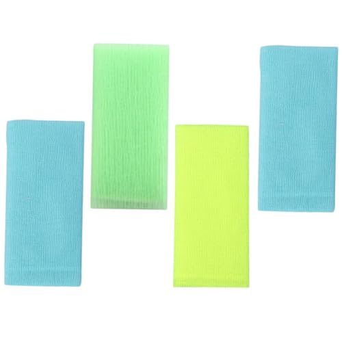 VICASKY 4 Stück Teiliges Peeling badetuch aus Hautfreundlichem Nylon Antibakterieller Duschschrubber mit Reichem Schaum Robuster Körper waschlappen für Sanfte Reinigung und Massage von VICASKY