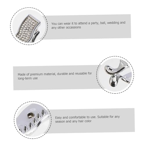 VICASKY 4 Stück Teiliges Strass Bananen Haarclip mit Gezahntem Design Rutschfester Pferdeschwanzhalter für Damen und Mädchen Modischer Haarschmuck für Partys Hochzeiten und Alltag von VICASKY