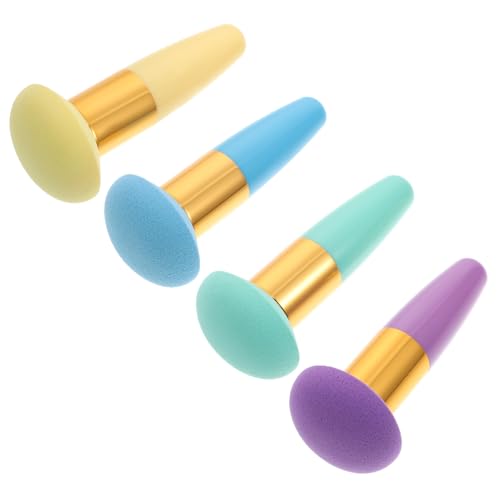 VICASKY 4 Stück Teiliges von Make Up Puff mit Griff für Lose Puder und Foundation Tragbar für Zuhause und Unterwegs für Damen und Beautysalons von VICASKY
