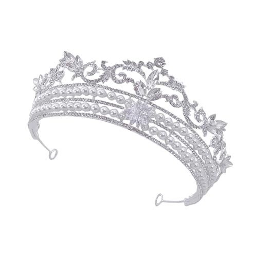 VICASKY 4 Stück Tiara Krone mit Strass und Imitationsperlen Haarschmuck für Hochzeit Abendparty und Bankett Edles Diadem für Damen und Braut Stilvolles Accessoire für Festliche Anlässe von VICASKY