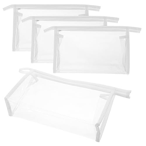 VICASKY 4 Stück Tragbare Kosmetiktasche mit Reißverschluss Transparente Reisetasche für Toilettenartikel und Make Up für Damen für Reisen und Camping von VICASKY