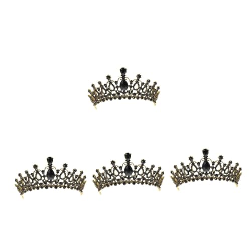 VICASKY 4 Stück Vintage Barock Strass Tiara Brautkrone aus Legierung Eleganter Kopfschmuck für Hochzeit und Fest Glänzende Brautkrone mit Wasserfall Design für Braut und Besondere Anlässe von VICASKY