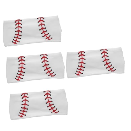 VICASKY 4 Stück Weiches Softball Stirnband Damenhaar Atmungsaktiv Sportlich Fitness Yoga Haarband Weites Haarband Für Freizeit Und Workout von VICASKY