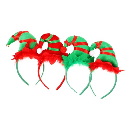VICASKY 4 Stück Weihnachtlicher Haarreif für Teiliges mit Einzigartigen Elfenmützen für Partys Cosplay und Festliche Anlässe aus Hochwertigem Gefertigt Komfortabel und Langlebig von VICASKY