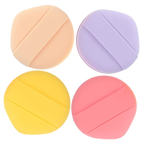 VICASKY 4 Stücke Runde Puderquasten Wiederverwendbare Make Up Schwämme Hautfreundlich für Puder und Foundation für Frauen Einfach zu Reinigen von VICASKY