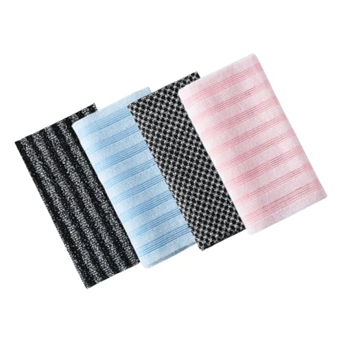 VICASKY 4 Teiliges Badetuch Peeling Tuch Peeling Schrubber Afrikanischer Waschlappen Badeschrubber Badewanne Rückenschrubber Dusche Körperschrubber Körperschrubber Peeling von VICASKY