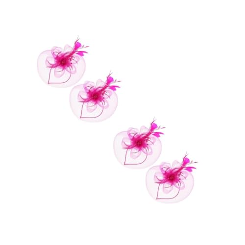 VICASKY 4 Teiliges Fascinator mit Federn und Netz Leichtes Haarschmuck Accessoire für Hochzeiten Teepartys und Abschlussbälle Komfortabel Langlebig und Vielseitig Kombinierbar von VICASKY
