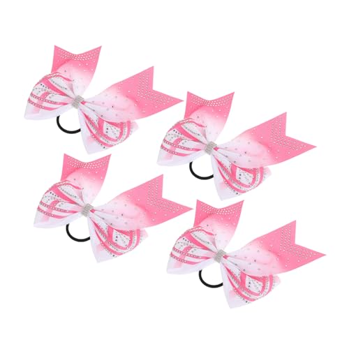 VICASKY 4 Teiliges Haar Accessoire Haarspange Glitzernde Schleifen Haarschleifen Für Mädchen Cheerleading Schleifen Haarschleifen Für Mädchen Cheer Zeug Strass Haargummis Cheer von VICASKY