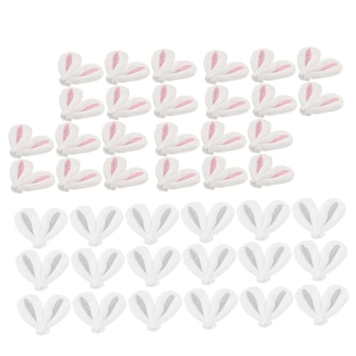 VICASKY 40 Stück Hasenohren Haarschmuck Plüschhase Bobby Mädchen Haarschmuck Dekoration Haarspangen Clips Für Haare Stoff Hasenohr Charm Basteln DIY Charm Stoff von VICASKY