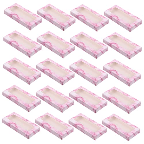 VICASKY 40 Stück Wimpern Box Falsche Wimpern Wimperspeicher Veranstalter gefälscht Wimpernboxen Verpackungsboxen für Wimpern leere Wimpernkisten Aufbewahrungsbox für Wimpern Papier Rosa von VICASKY