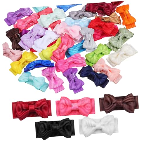 VICASKY 40stücke Mini-haarschleifen Für Druckknopf-haarspangen Bunte Haar-accessoires Für Kleinkinder Kleine Haarspangen Mit Schleife von VICASKY