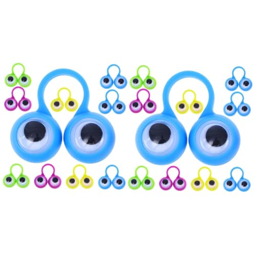 VICASKY 48 Stück Finger Aktivitätsringe Fingerspielzeug Interaktives Fingerspielzeug Finger Augapfelring Fingerabdeckungsspielzeug Zufällige Farbe von VICASKY