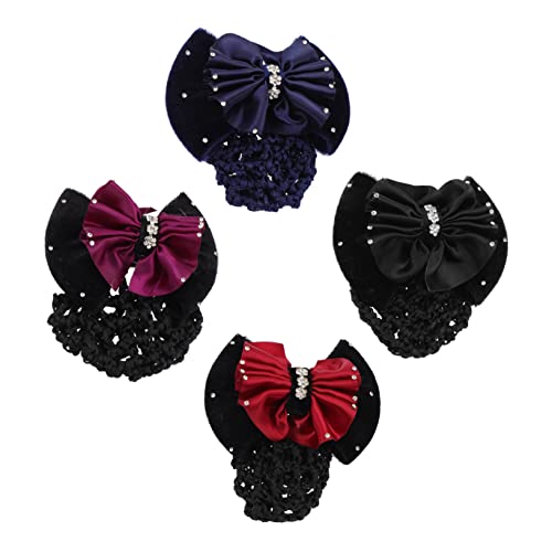 VICASKY 4stücke Mesh-haar-snood Für Frauen Zarte Bowknot Haar-netz-dutt-abdeckungen Haarnetze Für Arbeiten Formelle Anlässe Und Alltag von VICASKY