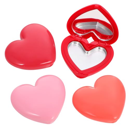 VICASKY 4stücke Leere Herzförmige Lidschattenbox Lippenstiftbehälter Kosmetikfächer Make-up-Organizer-Container von VICASKY