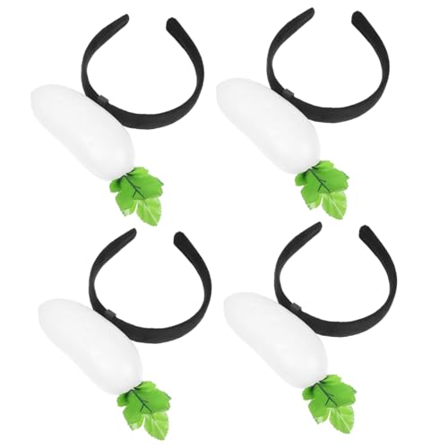 VICASKY 4stücke Essens-stirnband-kostüm Mit Daikon- Gemüse-stirnband Für Erwachsene Kopfbedeckung Für Party-outfit Und Halloween Lustiges Aus Simuliertem Material von VICASKY