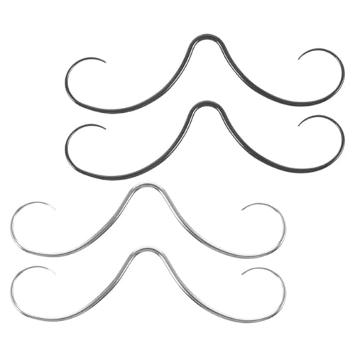 VICASKY 4Stücke Verstellbare Schnurrbart Septum Piercings Lustige Nasenringe aus für Unisex Stylischer Körperschmuck für und Männer von VICASKY