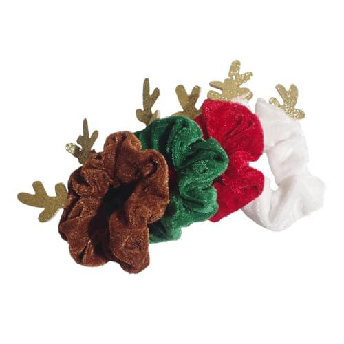 VICASKY 4Stücke Weihnachts Haargummis Damen Elastische Haarseile Mit Rentiergeweih Design Für Festliche Looks von VICASKY