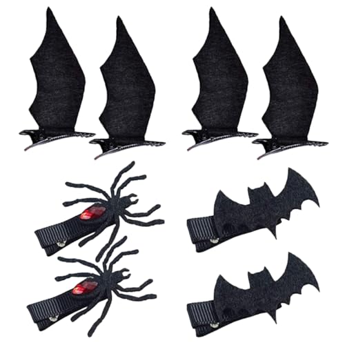 VICASKY 4paare Junge Mädchen Haarnadel Mit Maskerade Haarschmuck Für Halloween Kopfbedeckung Und Spinnenhut Haarspange Als Kopfschmuck von VICASKY