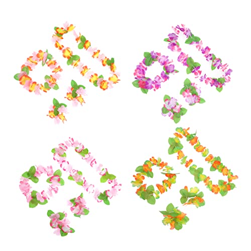VICASKY 4sätze Blumen Haarband Für Mädchen Hawaii Thema Party Blumen Stirnband Mit Armband Und Halsketten Floral Haar Accessoire Aus Stoffmaterialien von VICASKY