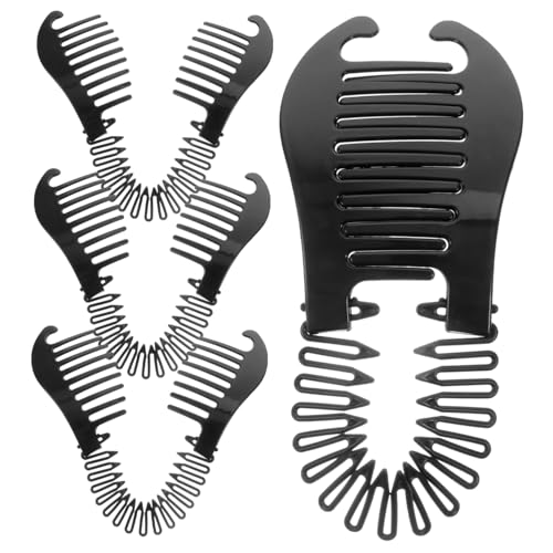 VICASKY 4stücke Banana Hair Comb Clips Doppel Kamm Haargummis Flechtwerkzeug Für Frauen Kunststoff Haarspange Für Mittellanges Langes Dünnes Und Dichtes Haar von VICASKY