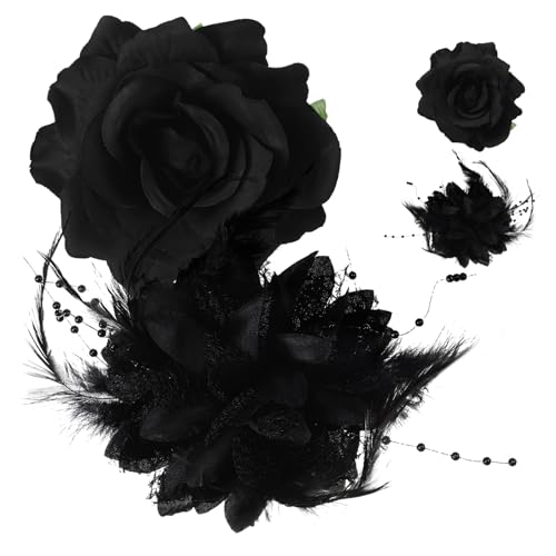 VICASKY 4stücke Blumen-haarspangen Rosen-haarspangen Haarschmuck Für Damen Party-haar-accessoires Haarblumen Für Frauen Brautschmuck Haarendekoration von VICASKY