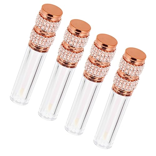 VICASKY 4stücke Diamond Lip Balm Behälter Tragbare Lip Gloss Röhren Für Kosmetik Auslaufsichere Flaschen Für Lippenpflege Für Persönliche Nutzung Und von VICASKY