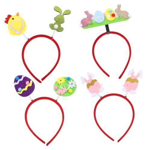 VICASKY 4stücke Easter Haarreif Lustige Stirnbänder Mit Osterelementen Cartoon-design Für Frauen Und Mädchen Für Ostern Partys Und Kostüme von VICASKY