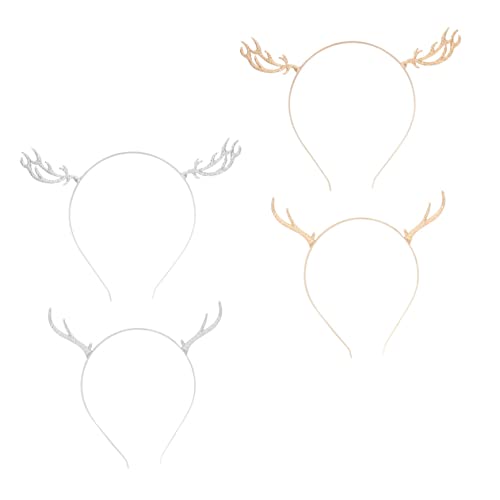 VICASKY 4stücke Geweih Stirnbänder Weihnachten Haar Accessoires Aus Legierung Für Frauen Mädchen Party Kopfschmuck Deko Haarzubehör von VICASKY