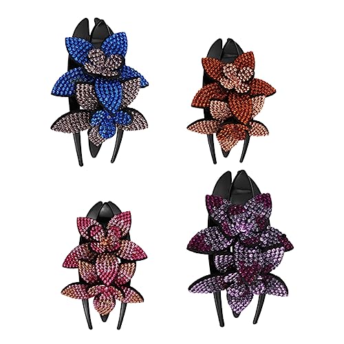 VICASKY 4stücke Haarnadeln Mit Strasssteinen Floral Haar Clips Mit Kamm Für Frauen Rutschfeste Haarspangen Für Täglichen Gebrauch Und Styling von VICASKY