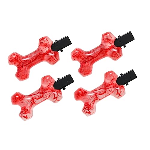 VICASKY 4stücke Haarnadeln in Hundeknochenform Aus Harz Und Metall Für Mädchen Und Frauen Rot Halloween-haarschmuck Leicht Und Haltbar Für Alltag von VICASKY
