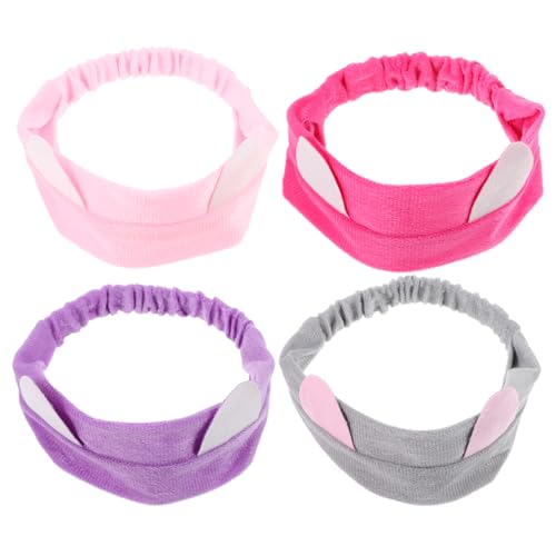 VICASKY 4stücke Katzenohren Haarbänder Für Spa Und Make-up Waschgesicht Haarband Cosplay Haarschmuck Elastisch Und Atmungsaktiv von VICASKY
