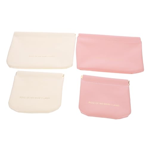 VICASKY 4stücke Klein Make-up Tasche Kosmetik Taschen Pu Leder Beutel Reisen Kopfhörer Beutel Organizer Mit Druckknopfverschluss von VICASKY