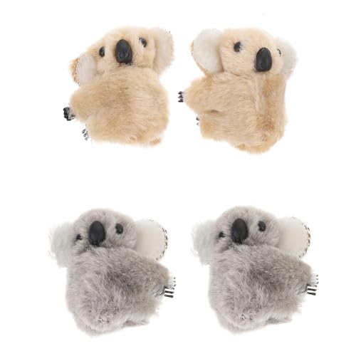 VICASKY 4stücke Mädchen Plüsch Haarclips Mini Haarklammern Cartoon Koala Haarschmuck Clips Kopf Accessoires von VICASKY