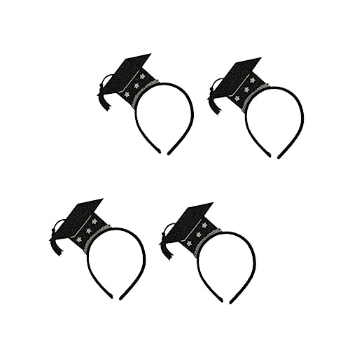 VICASKY 4stücke Mini-arzt-hut-haarband-graduierung-silber-haar-accessoires-party-accessoires-abchluss-stirnband-haarreif-arzt-kopfschmuck von VICASKY