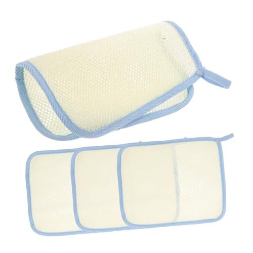 VICASKY 4stücke Pack Doppelseitige Peeling-waschlappen Körperwaschlappen Badezimmer-schrubber Luffa-handtuch Für Gesicht Und Körperreinigung Beige von VICASKY