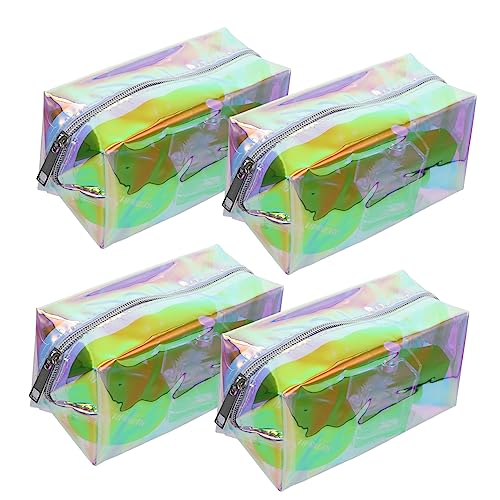 VICASKY 4stücke Reisekosmetiktasche Mit Transparentem Make-up-behälter Bunte Aufbewahrungstasche Für Hause Tragbare Kulturtasche Für Damen Vielseitig Einsetzbar Als Kosmetiktasche Oder von VICASKY