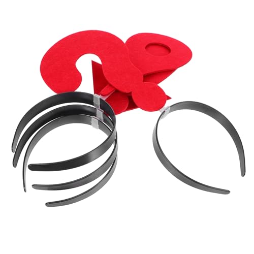 VICASKY 4stücke Roten Symbol-stirnband Elastische Haarbänder Für Damen Mit Richtung Fragezeichen Ausrufezeichen Kostüm-ausrüstung Für Karneval Partys von VICASKY