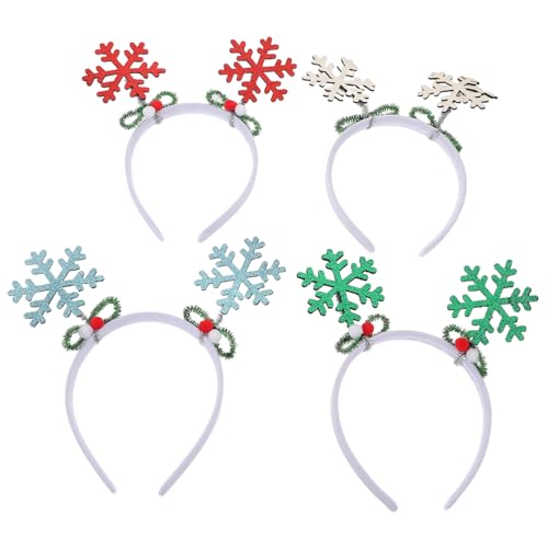 VICASKY 4stücke Schneeflocken Stirnbänder Für Damen Festlicher Haarschmuck Mit Glitzernden Schneeflocken Für Weihnachts Und Winterpartys Komfortables Material Mehrere Anlässe Geeignet von VICASKY