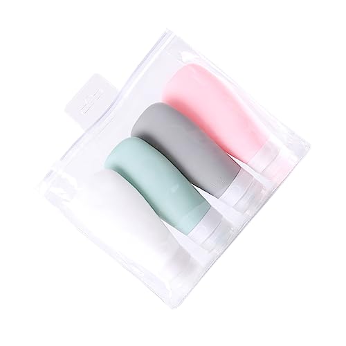 VICASKY 4stücke Silikon-reiseflasche Nachfüllbare Reiseflasche Silikon-toilettenartikelbehälter Mit Tasche Für Lotion Duschgel Shampoo Handcreme von VICASKY