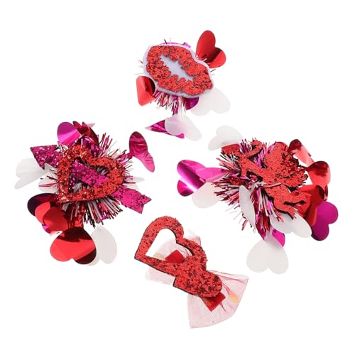 VICASKY 4stücke Teiliges Set Valentinstag Haarspangen Mit Glitzer- Funkelnde Cupid-haarclips Rot Für Mädchen Und Junge Mädchen Haaraccessoires Für Geburtstagsfeiern Und von VICASKY