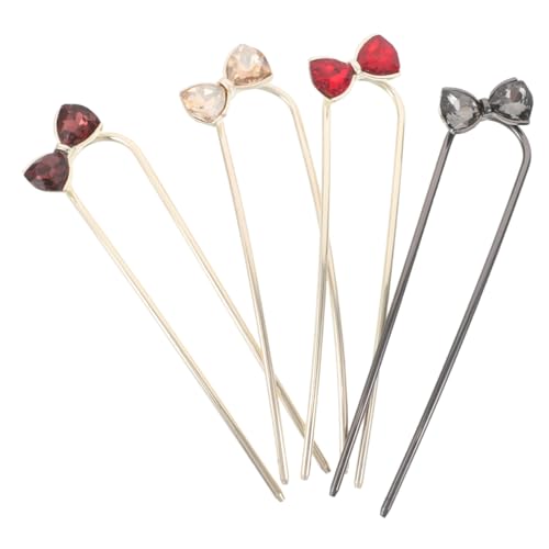 VICASKY 4stücke U-förmige Haarnadeln Mit Strass-schleife Chinesisches Haar-accessoire Für Damen Hochzeiten Abschlussbälle Und Formelle Anlässe Orientalisches Design Leicht Und Bequem von VICASKY