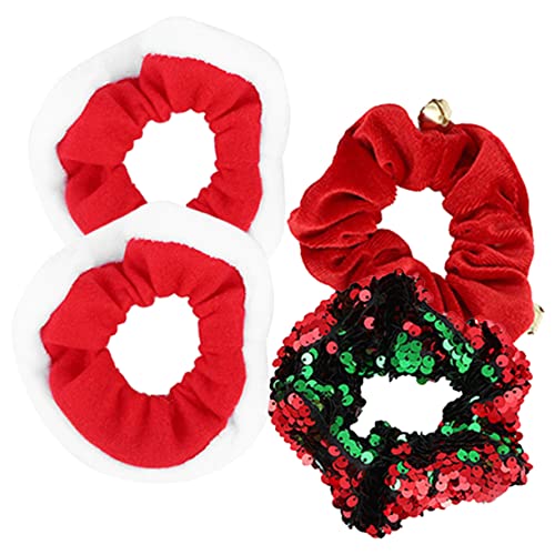 VICASKY 4stücke Weihnachts Haargummis Für Damen Elastische Scrunchies Mit Festlichem Design Für Weihnachten Hochzeiten Und Besondere Anlässe Langlebig Und Vielseitig Einsetzbar von VICASKY