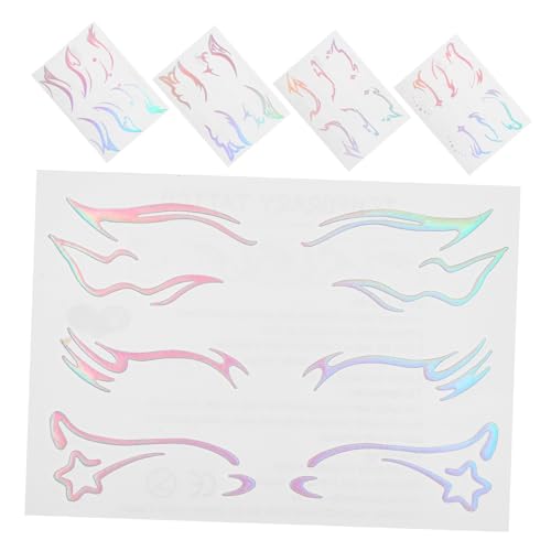 VICASKY 5blätter Temporäre Wasserdichte Holografische Augenaufkleber Für Rave-partys Und Festivals Eye-sticker Für Cosplay Und Halloween-make-up von VICASKY