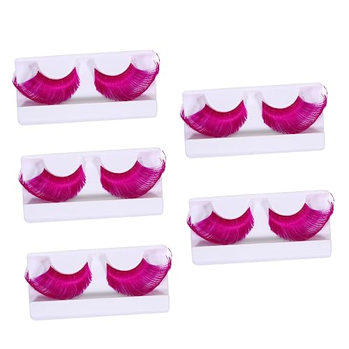 VICASKY 5 Paare Halloween Falsche Wimpern Künstlich Fiber Wimpern für Damen Makeup Cosplay Party Zubehör Rosa Spitze VICASKY 5 Paare Halloween Falsche Wimpern Künstlich Fiber Wimpern für Damen Makeup Cosplay Party Zubehör Rosa Spitze von VICASKY