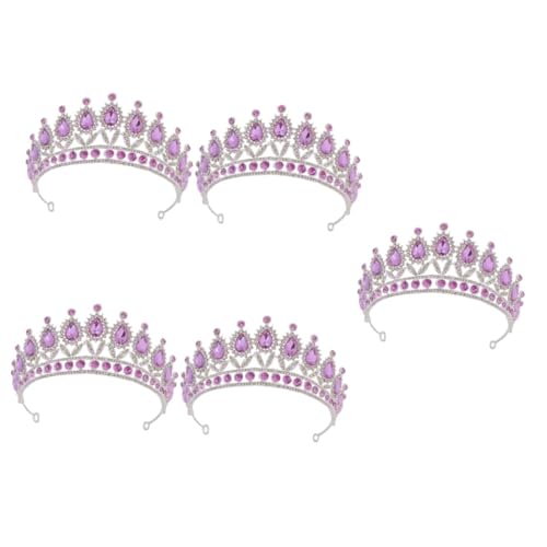 VICASKY 5 Stck. Braut Tiara mit Violetten Strasssteinen Silberfarbenes Diadem Leicht zu Tragen Filigranes Design Vielseitiger Haarschmuck für Hochzeit Fest Fotoshooting und Feierlichkeiten von VICASKY