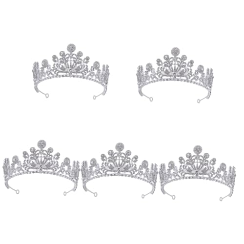 VICASKY 5 Stück Barocke Brautkrone Silber mit Strass Leichtes Hochzeit Haarreif Königliches Stirnband für Damen Geburtstags und Tanzparty Haarschmuck Eleganter Festlicher Kopfschmuck von VICASKY