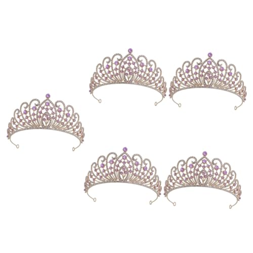 VICASKY 5 Stück Barocke Brautkrone mit Funkelnden Strasssteinen Handgefertigtes Hochzeits Diadem für Damen Leichter Haarschmuck für Partys und Festliche Anlässe von VICASKY