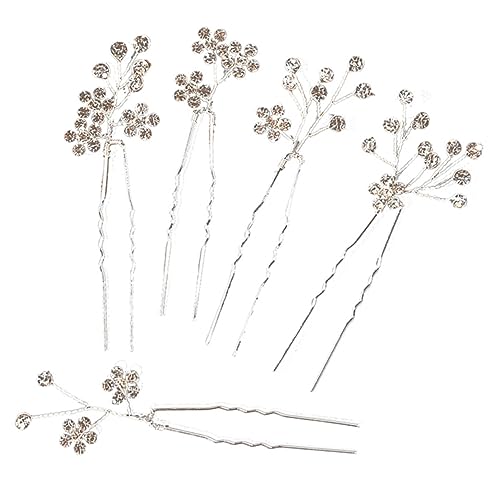 VICASKY 5 Stück Blumenhaarnadel Haarzubehör Abschlussball Kopfbedeckung Mädchen Braut- Hochzeitshaarnadeln für Frauen Haarschmuck für die Braut Strasssteine Golden von VICASKY