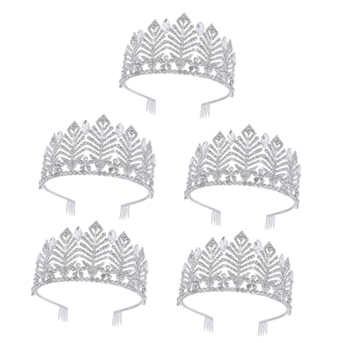 VICASKY 5 Stück Braut Haarreif Design mit Funkelnden Strasssteinen Silberweißes Barock Party Haarschmuck für Mädchen und Frauen Festlich für Hochzeit Geburtstag und Besondere Anlässe von VICASKY